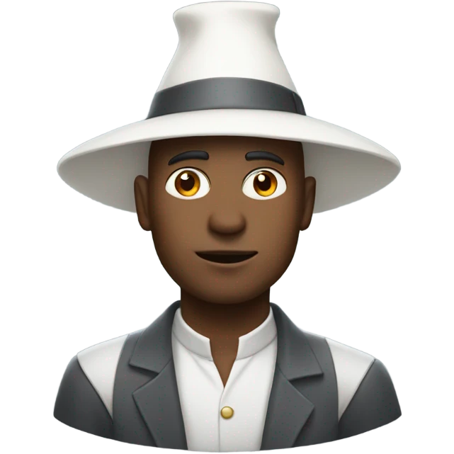 A man in a big pointy white hat  emoji