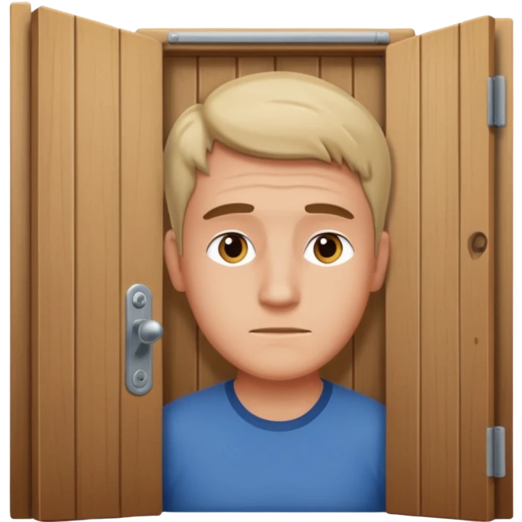 man listening through door  emoji