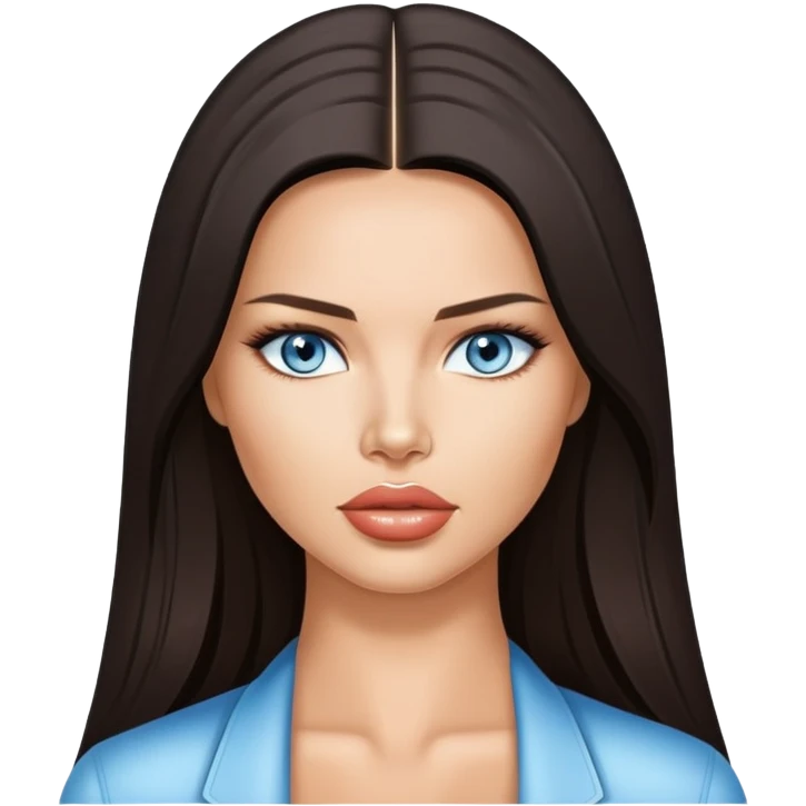 Adriana Lima, sky eyes, long straight hair emoji