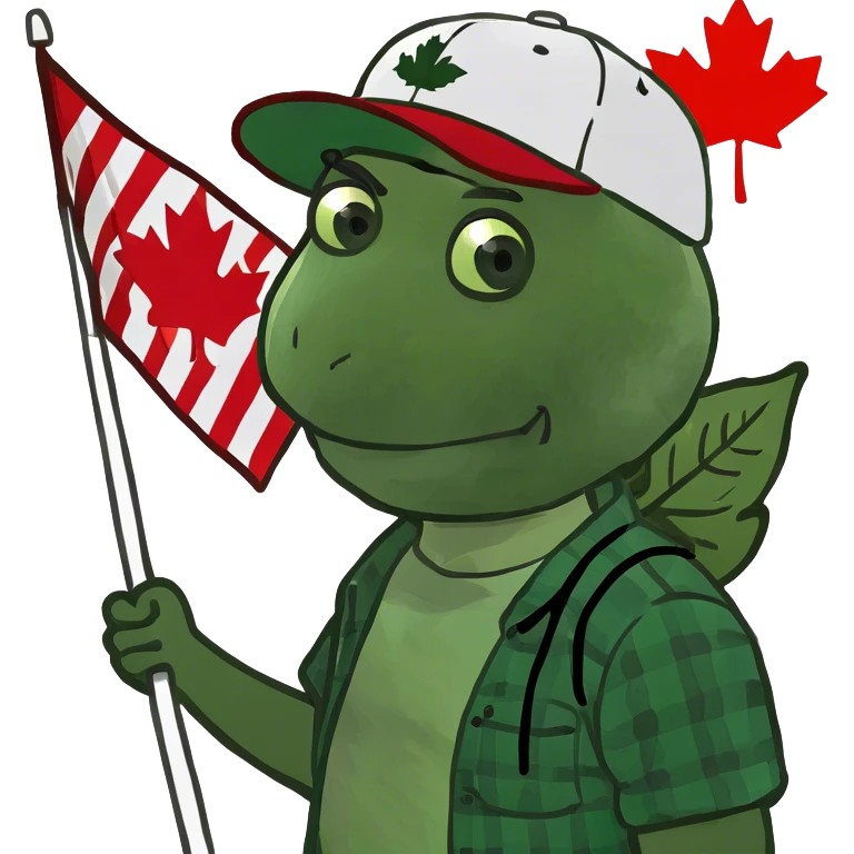 Raking up Canadian flags like leaves  emoji