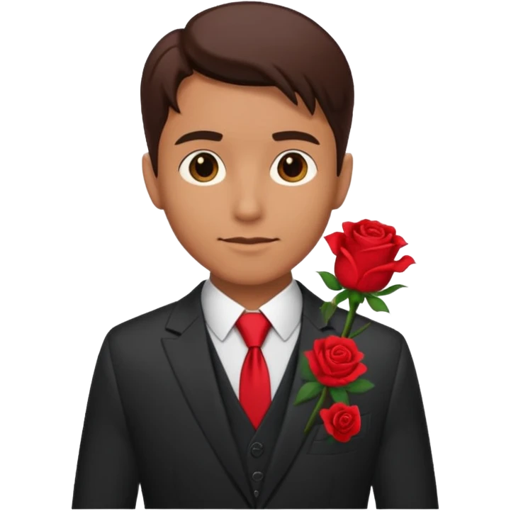 man with rose in his suit pocket emoji