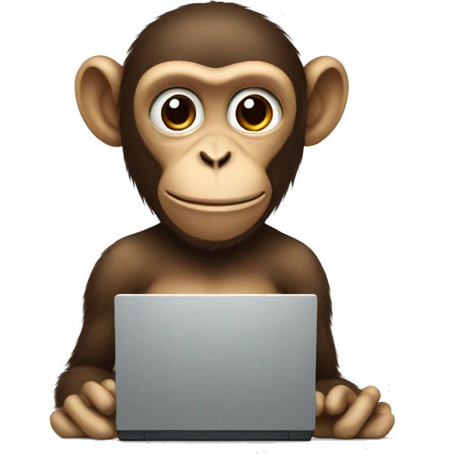 Monkey with computer  emoji