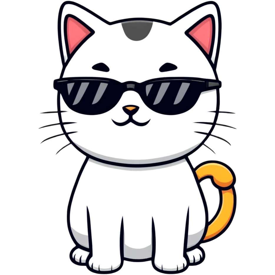 Cat with sunglasses emoji