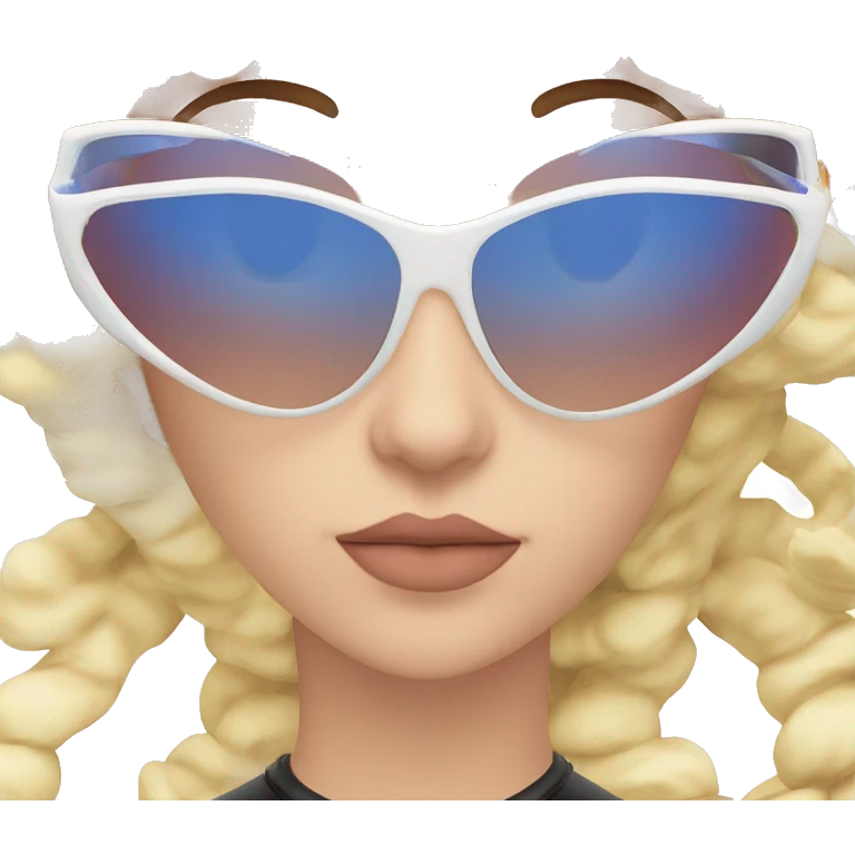 Y2K  Sports Sunglasses front view cat eye emoji