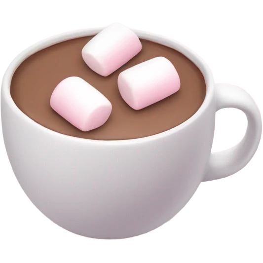 Light Pink mug of hot chocolate with marshmallows  emoji