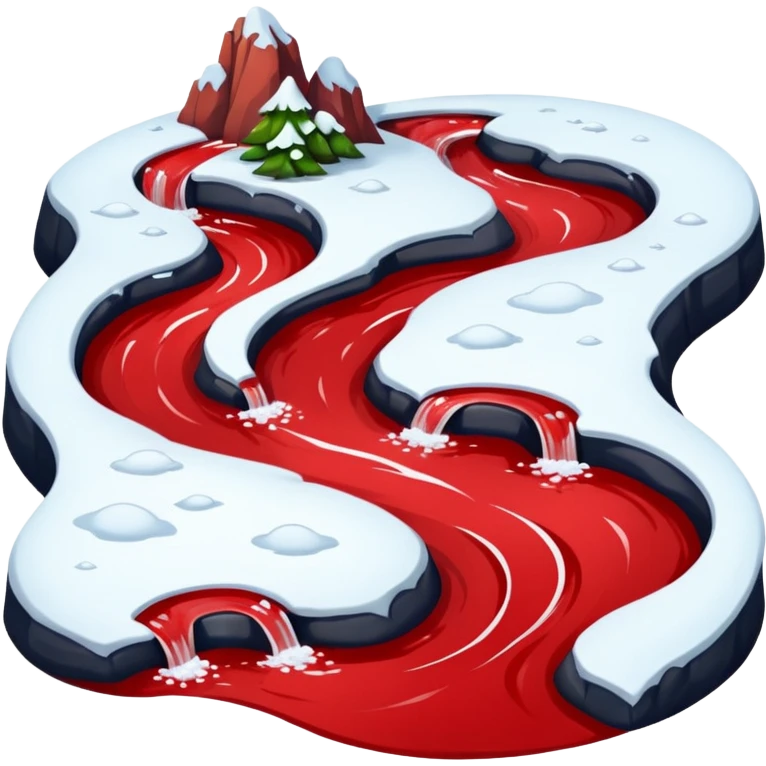 Red river (water is red) on snow emoji