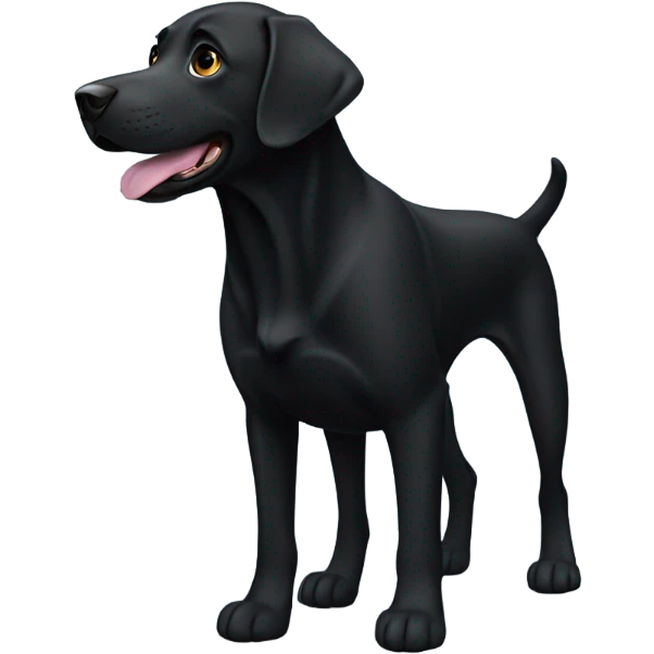Skinny black lab emoji