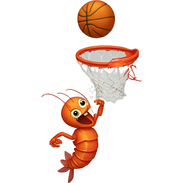 fire shrimp playing basketball emoji