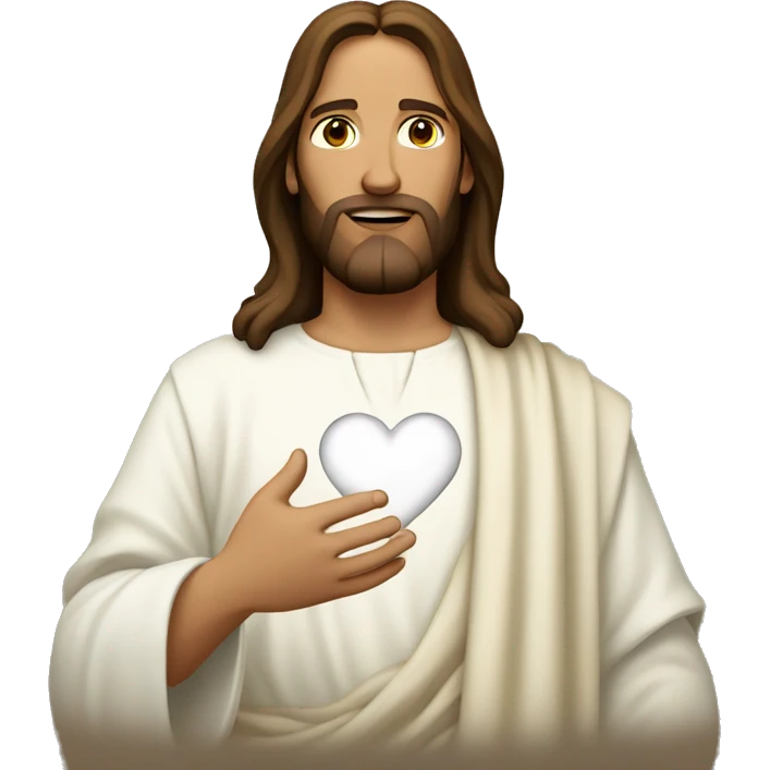 Jesus with a White Heart emoji