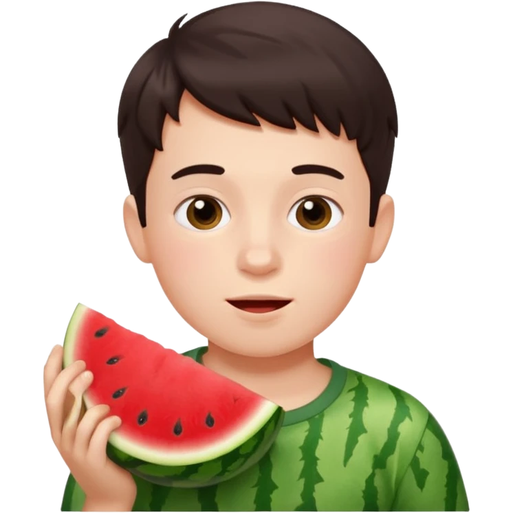 boy eating watermelon emoji
