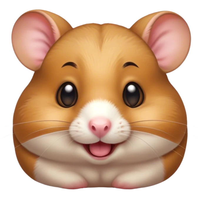 Cinematic Comical Brown Hamster Portrait Emoji, Head tilted dramatically with an exaggeratedly amused expression, featuring a striking rich brown coat with a playful shine, wide, expressive dark eyes filled with humorous disbelief, Simplified yet hilariously expressive features, highly detailed, glowing with a slightly sassy glow, high shine, dramatic yet playful, stylized with an air of cheeky mischief, bright and endearing, soft glowing outline, capturing the essence of a spirited and over-the-top hamster, so meme-worthy it feels like it could side-eye its way into internet fame instantly! emoji