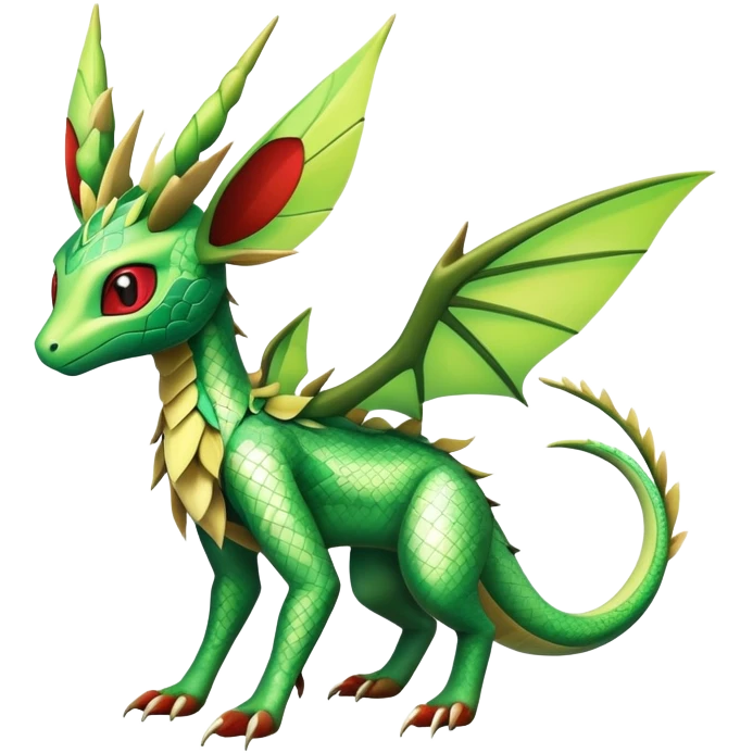 Shiny Exotic Flygon-Amaura-Leafeon-Scyther-Hybrid-Creature emoji