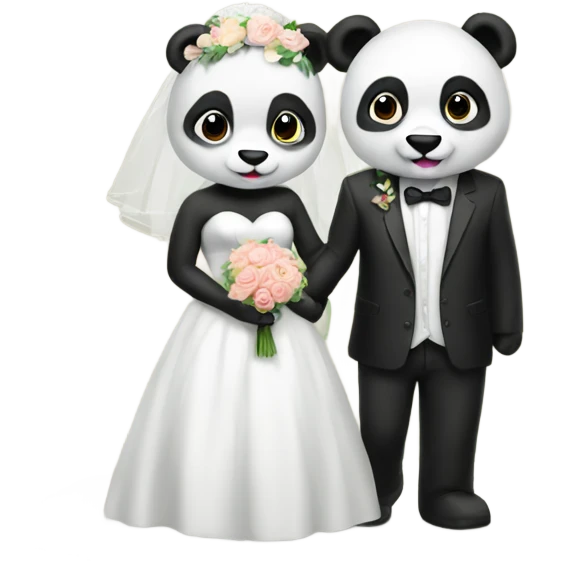 Pandas  wedding emoji