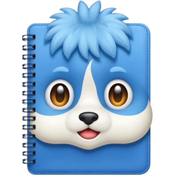 A blue notebook, fluffy and soft emoji
