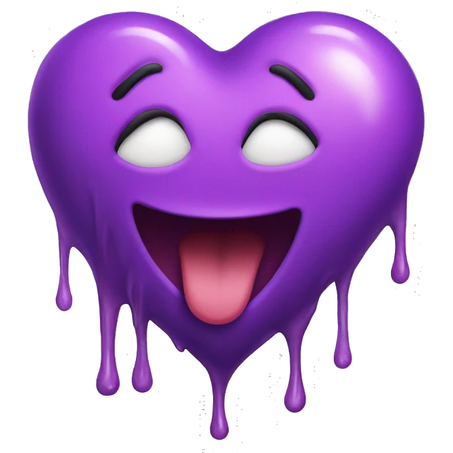 Purple melting heart emoji