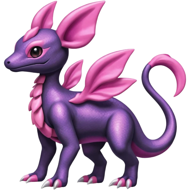 Shiny Dusknoir-Salandit-Sylveon-Fakémon-hybrid-creature (full body)  emoji