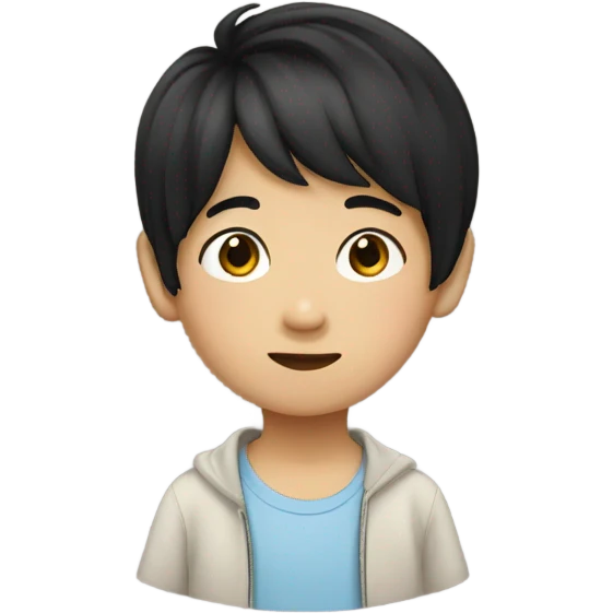 asian boy child with black hair  emoji