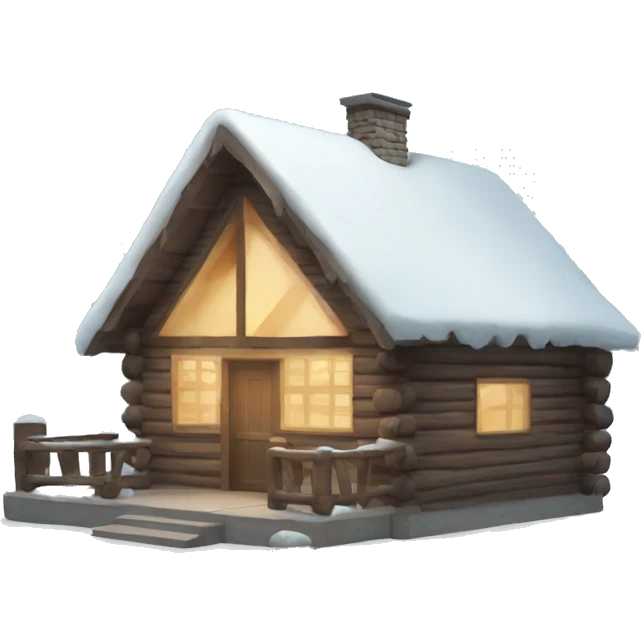 winter cabin emoji
