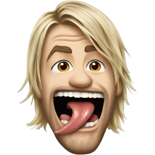 Kurt Cobain sticking his tounge out emoji