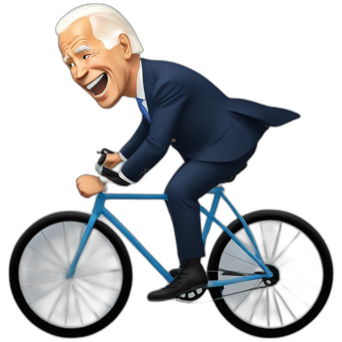 joe biden in a bycicle falling emoji