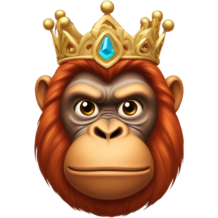 Angry Orangutan wearing crown  emoji