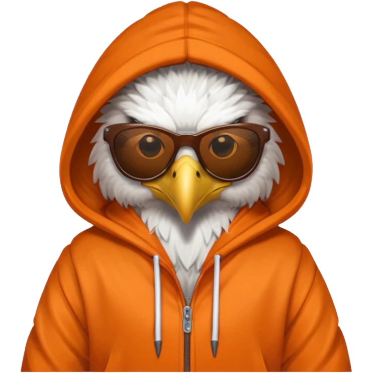 eagle with orange hoodie wearing sunglasses emoji