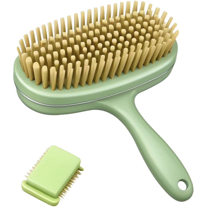 pastel olive Hairbrush emoji
