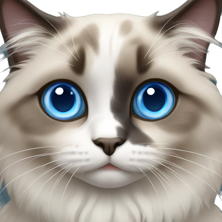 Ragdoll cat with blue eyes emoji