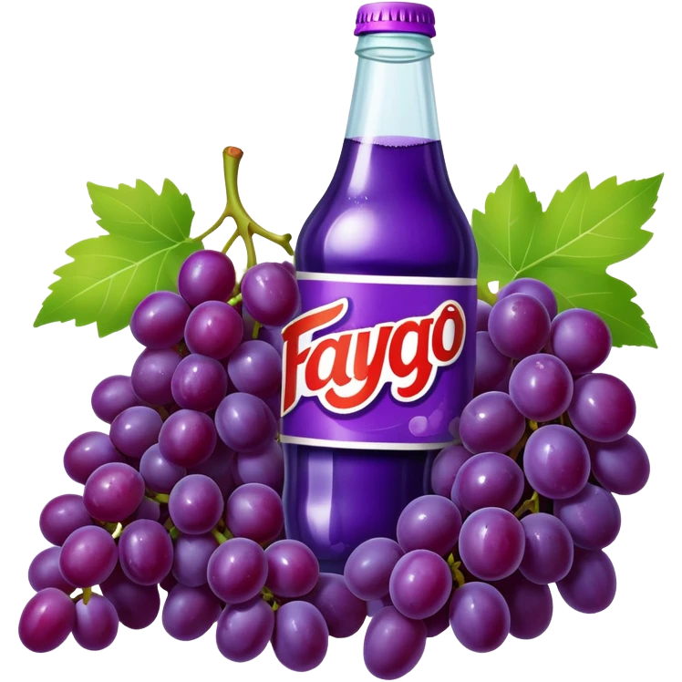 Grape pop words on the label say “ Faygo” emoji