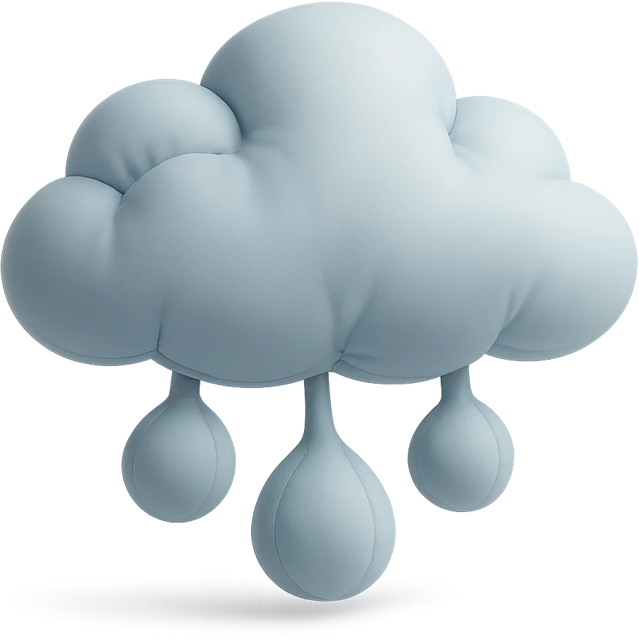 plush cloud with hail, soft edges, icy blue tones, cushion style emoji