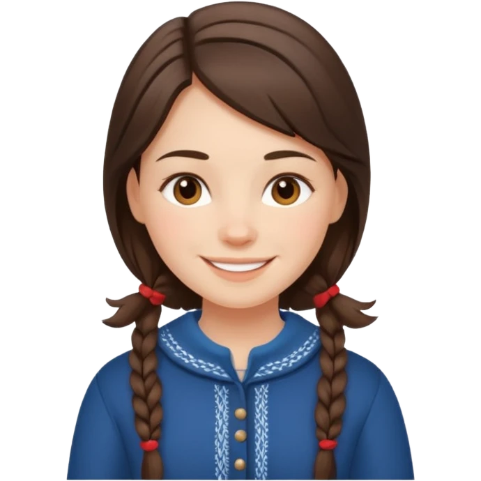 brunette scandinavian girl with scandinavian clothes emoji
