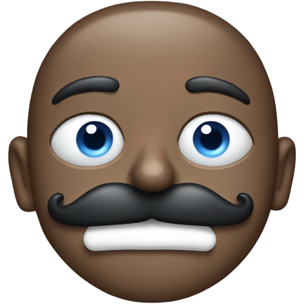Moustache, yeux bleus emoji