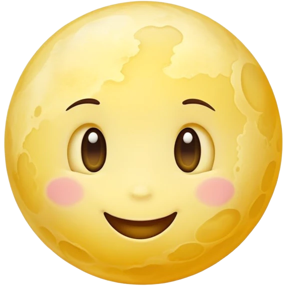 Venus planet with cloudy yellow surface and a cute happy smiling face emoji
