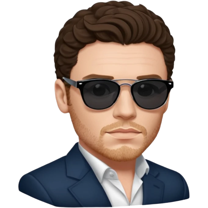 Richard Madden as his character in the Bodyguard TV series, with sunglasses on and an earpiece. emoji
