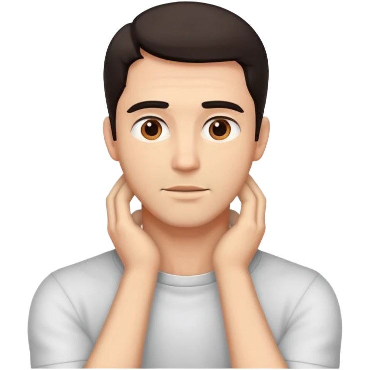 Man with hands on neck emoji