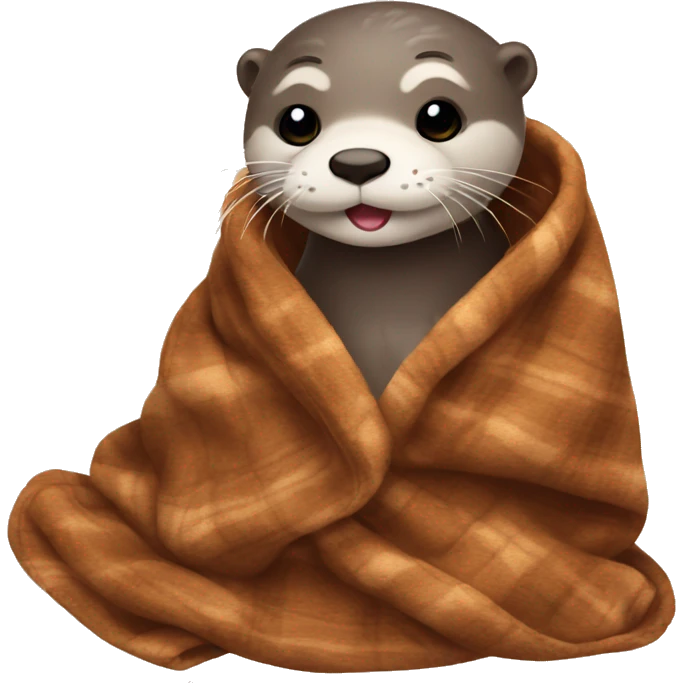 otter cozy in blanket emoji