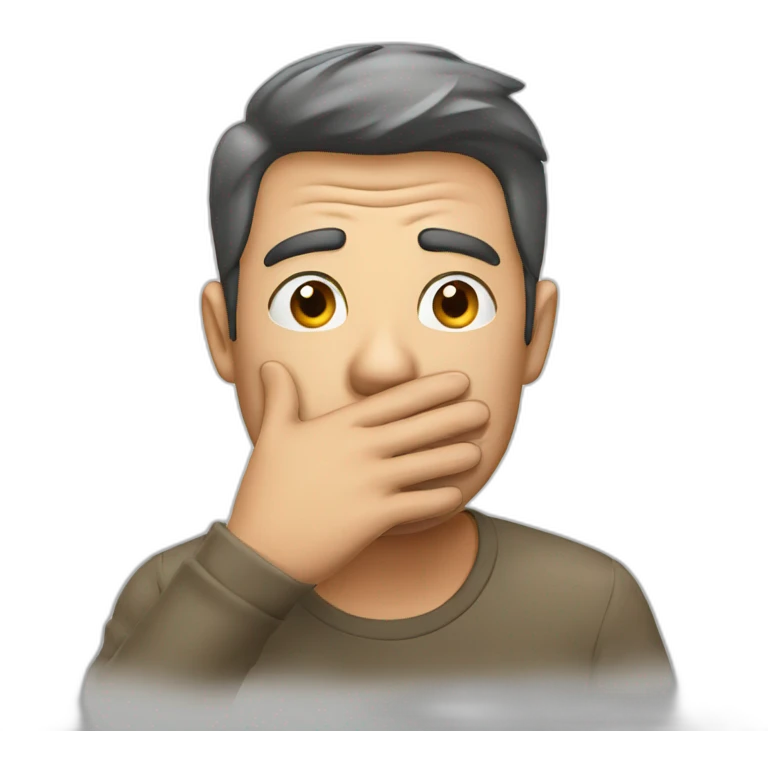 A man shocked covering his mouth emoji