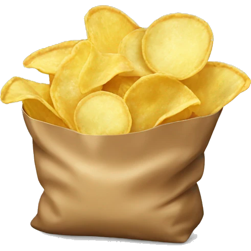 Bag of potato chips emoji