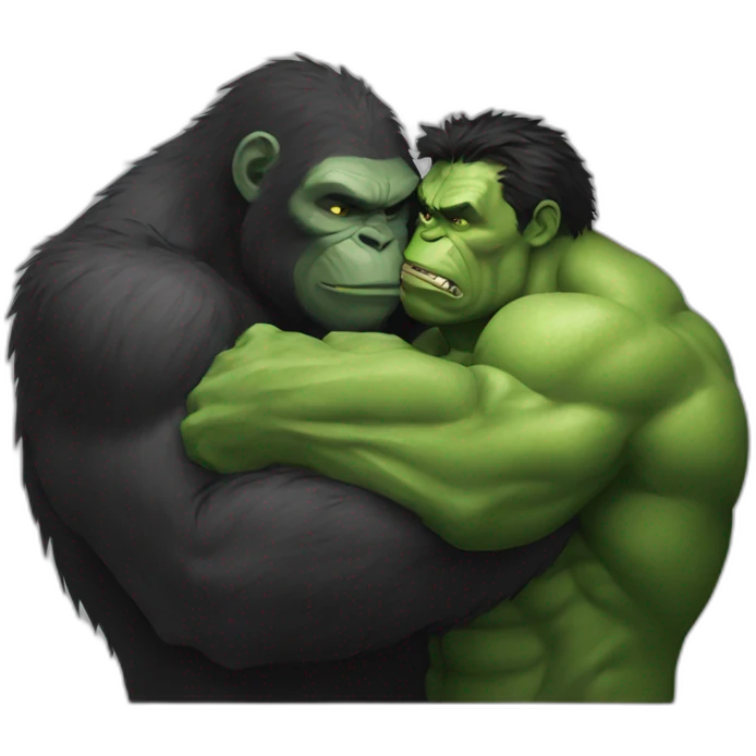 Ape hugging hulk emoji