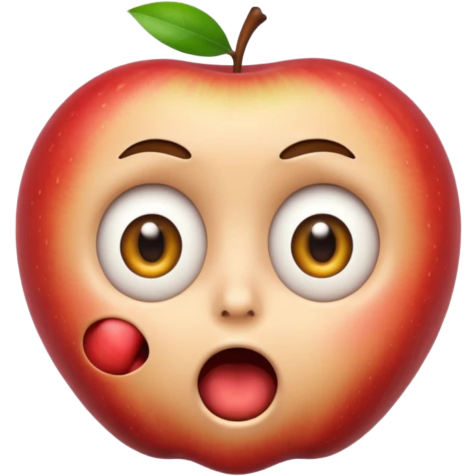 shocked emoji with wide eyes and open mouth, dramatic expression, like a movie cancellation, apple emoji style emoji
