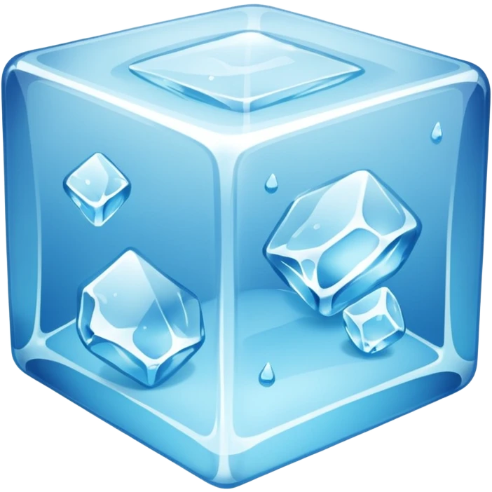 Water frozen cube emoji emoji