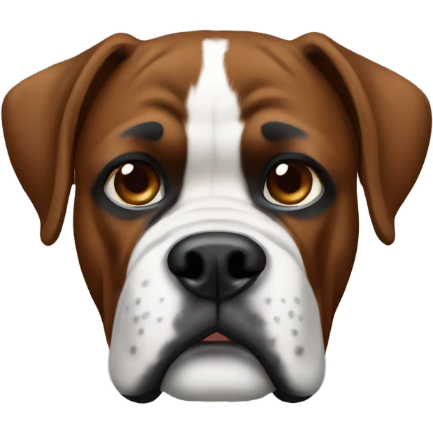 Brown and white boxer emoji
