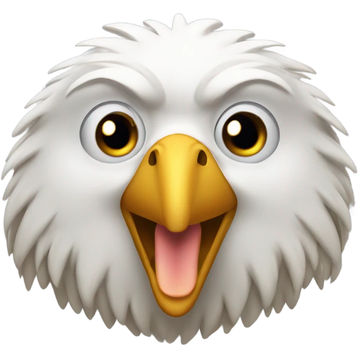 Big fat goofy eagle with tongue out emoji