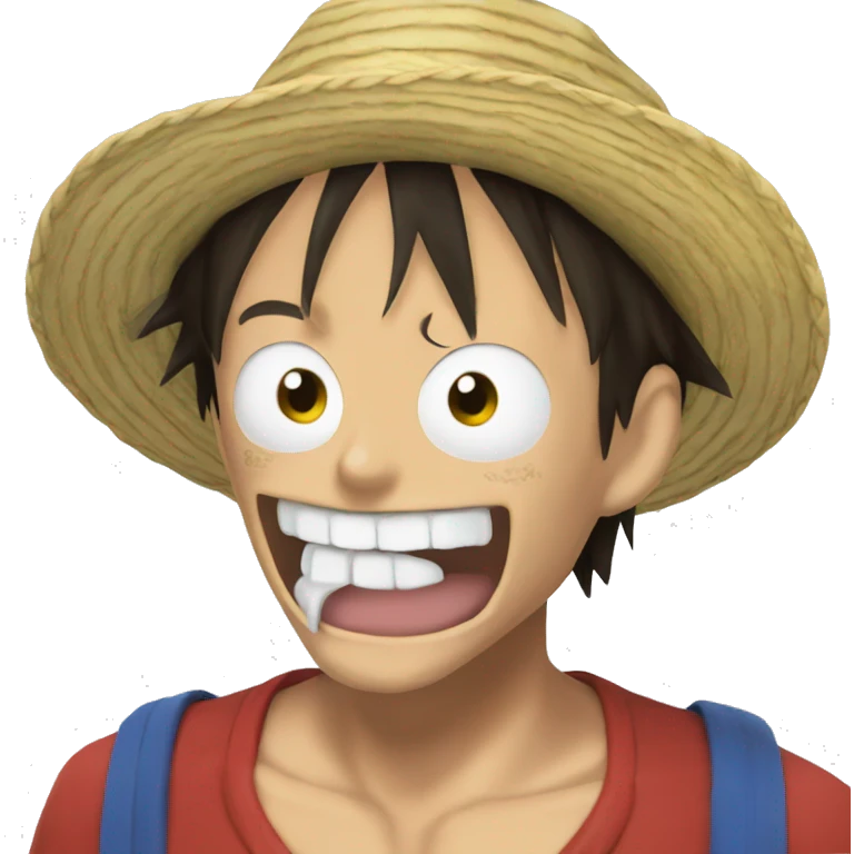Luffy comiendo emoji