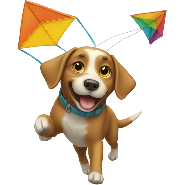 Dog flying a kite  emoji