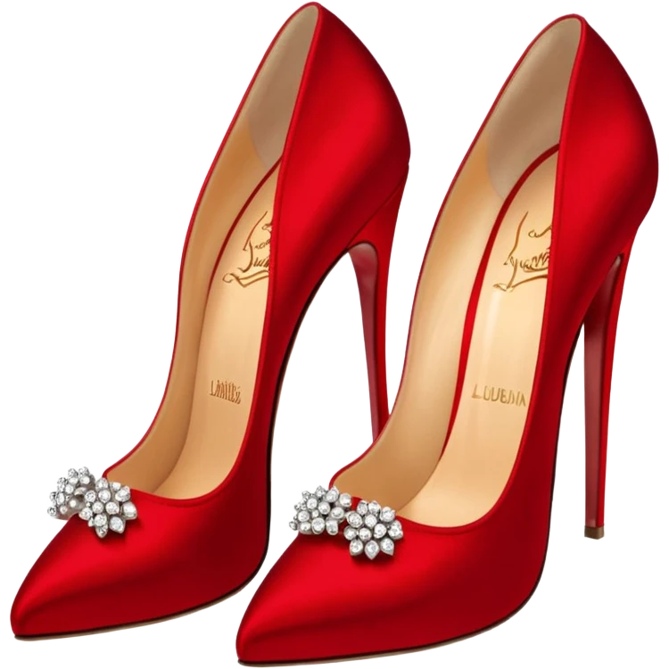 Isolated, ultra realistic, Christian Louboutin, pair of
Alana 100 embellished crêpe satin high heel pumps emoji