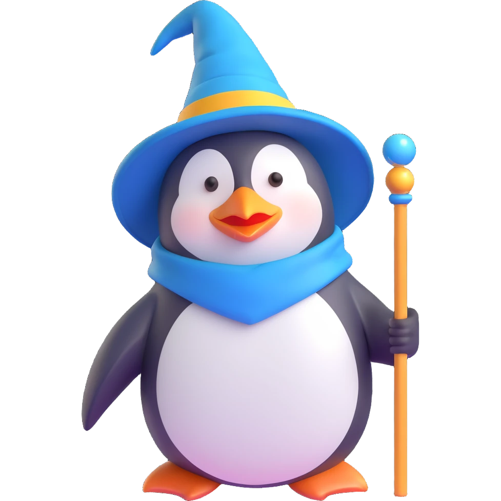 Penguin Wizard emoji