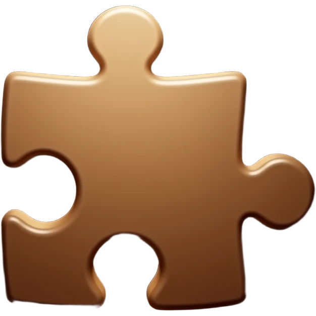 3d-brown -puzzle-piece-emoji polished-metal-texture,-floating-on-a-deep-midnight-brown-background--soft-dramatic-studio-lighting,-cinematic-rim-light emoji