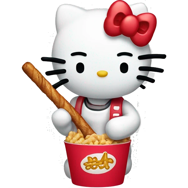 Hello kitty eating raising canes emoji