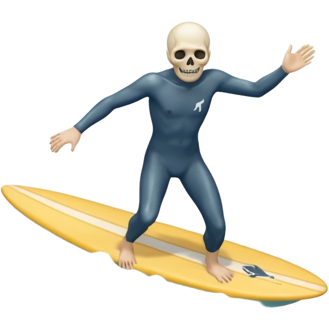 Corpse riding waves emoji